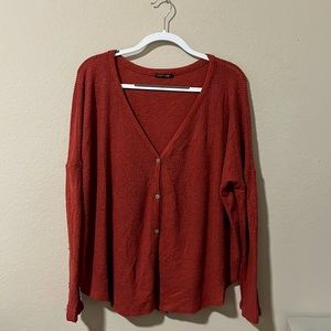 Red Button-Up Sweater